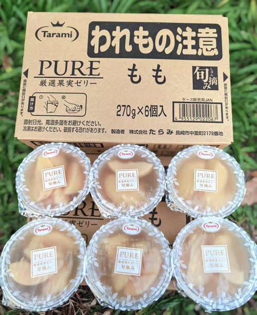 Tarami PURE严选果实果冻（白桃味）高杯 Tarami PURE Premium Fruit Jelly (White Peach) Tall Cup 280g x 6 | Premium Fruit Jelly from Nagasaki, Japan | Heng Fruits Singapore
