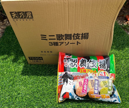 天乃屋 三味歌舞伎扬仙贝 Amanoya Kabukiage Assortment 107g single pack or 12 packs | Premium Rice Cracker Snack from Japan | Heng Fruits Singapore