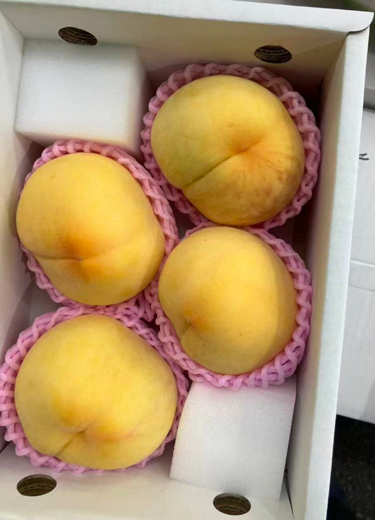 山梨黄美娘桃 Yamanashi Kimimusume Peach 1kg 4pcs | Premium Japanese Yellow Peach from Yamanashi | Heng Fruits Singapore