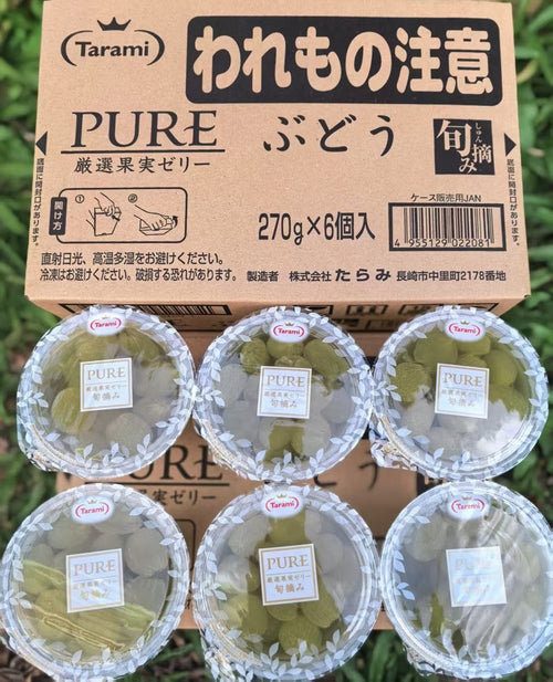 Tarami PURE严选果实果冻（青提味）高杯 Tarami PURE Premium Fruit Jelly (Muscat) Tall Cup 280g x 6 | Premium Fruit Jelly from Nagasaki, Japan | Heng Fruits Singapore