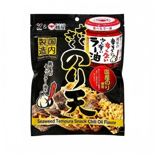 山荣 桃屋辣油味海苔天妇罗 Yamaei Seaweed Tempura Chili Oil 70g single pack or 10 packs | Premium Seaweed Tempura Snack from Japan | Heng Fruits Singapore