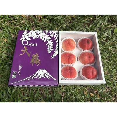 山梨大藤桃礼盒 Yamanashi Oofuji (Oto) Peach Gift Box 2kg / 6pcs | Premium Peach from Yamanashi, Japan | Heng Fruits Singapore