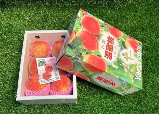 Yamanashi House Momo Japanese greenhouse peach Sakihime Hanayome Yumetouka Hikawa Hakuhou gift box Singapore | Heng Fruits